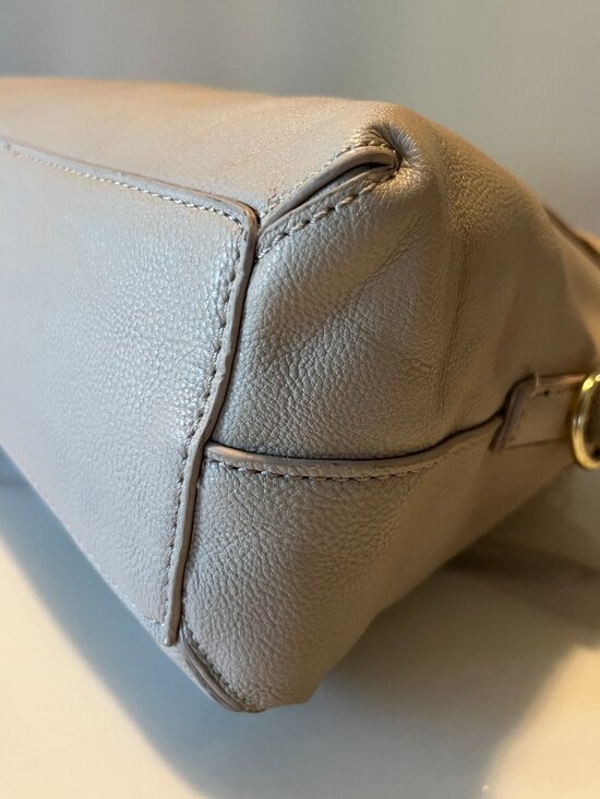 Steve Madden Taupe Faux Leather Satchel Crossbody Bag - Picture 11 of 14